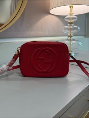 Gucci Red Soho Pebbled Leather Crossbody